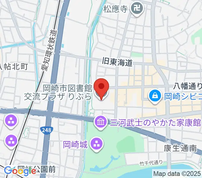 岡崎市図書館交流プラザ りぶらの地図