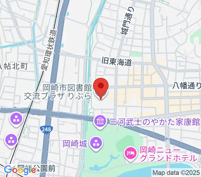 岡崎市図書館交流プラザ りぶらの地図