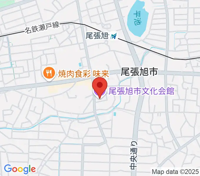 尾張旭市文化会館の地図