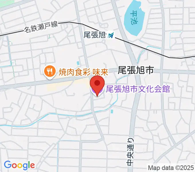 尾張旭市文化会館の地図