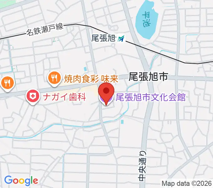 尾張旭市文化会館の地図