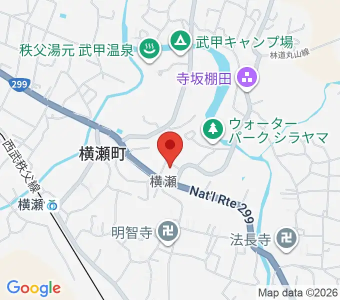 横瀬町町民会館の地図