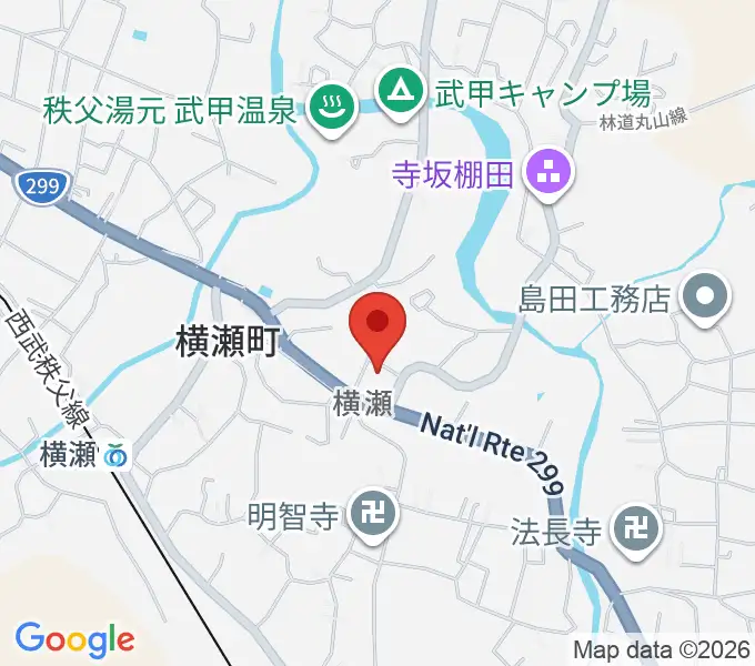 横瀬町町民会館の地図