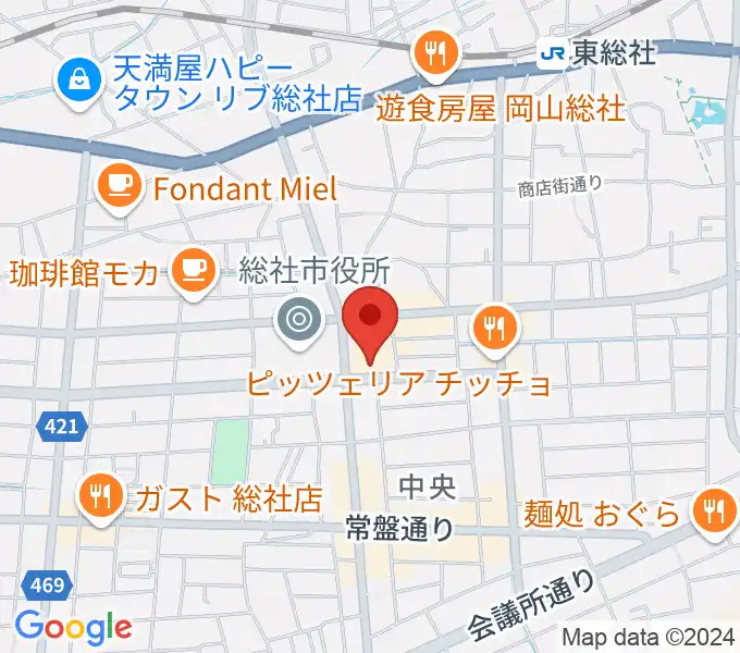 総社市民会館の地図