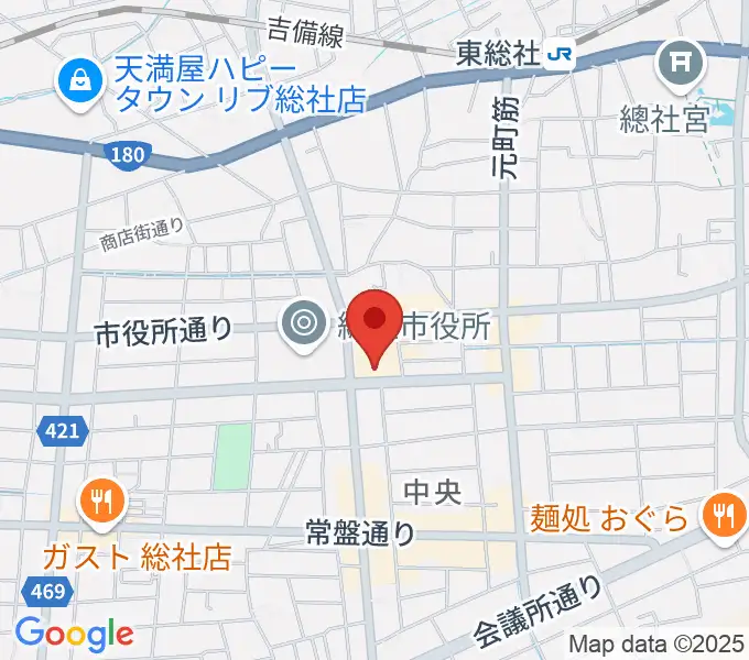 総社市民会館の地図