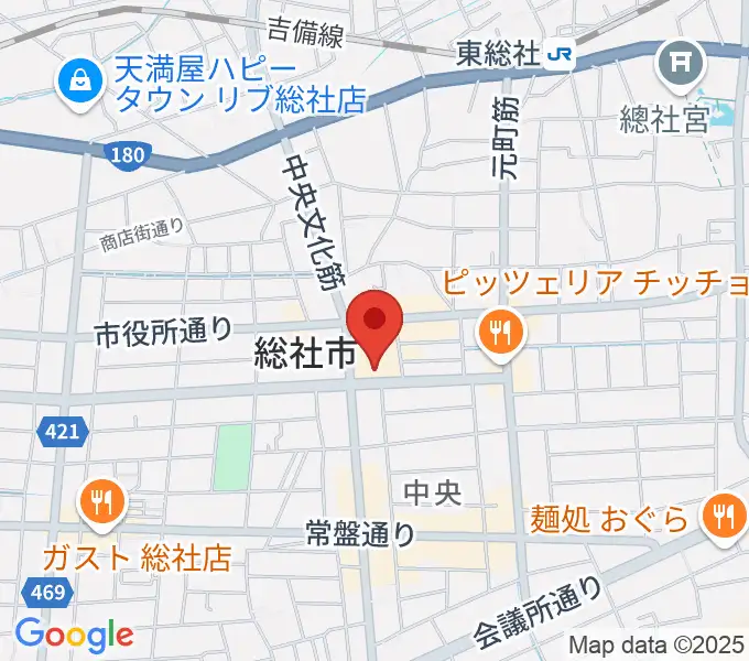 総社市民会館の地図