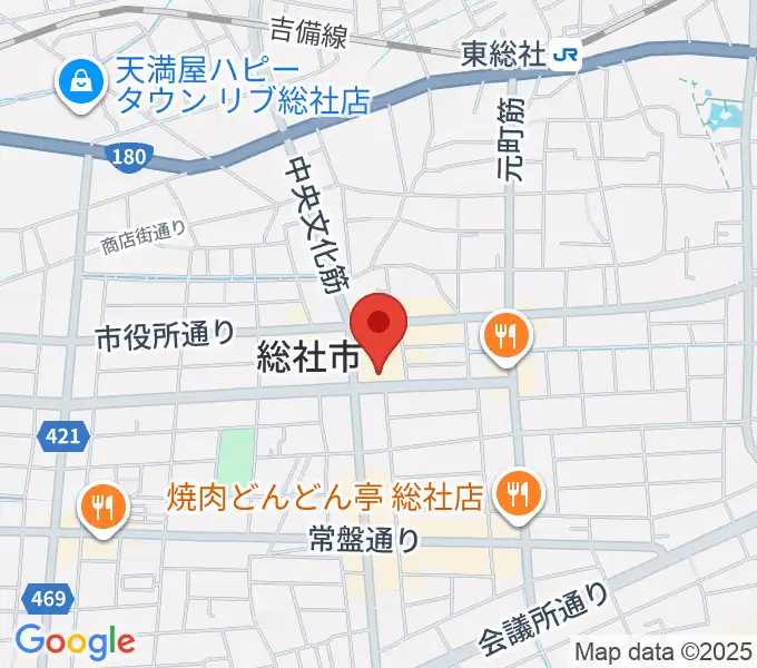 総社市民会館の地図