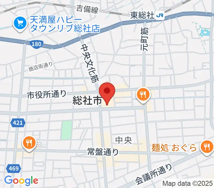 総社市民会館の地図