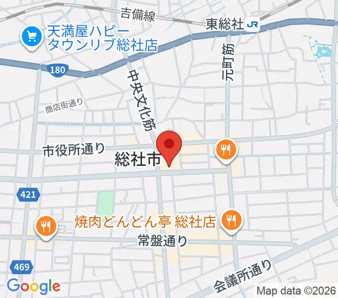 総社市民会館の地図