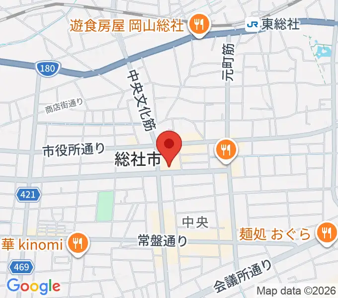 総社市民会館の地図