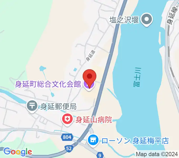 身延町総合文化会館の地図