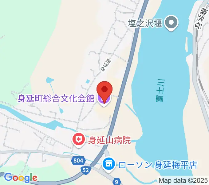 身延町総合文化会館の地図