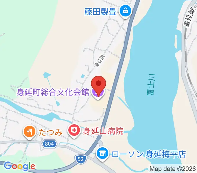 身延町総合文化会館の地図