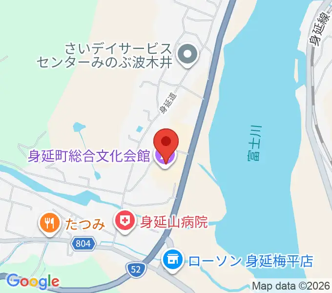 身延町総合文化会館の地図