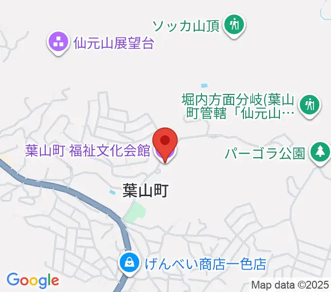 葉山町福祉文化会館の地図