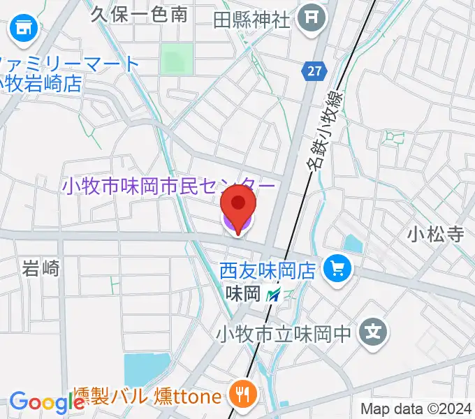 小牧市味岡市民センターの地図