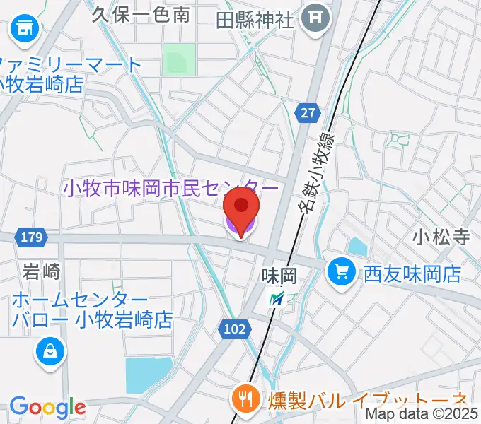 小牧市味岡市民センターの地図