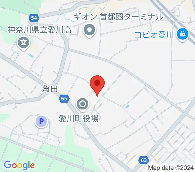 愛川町文化会館の地図