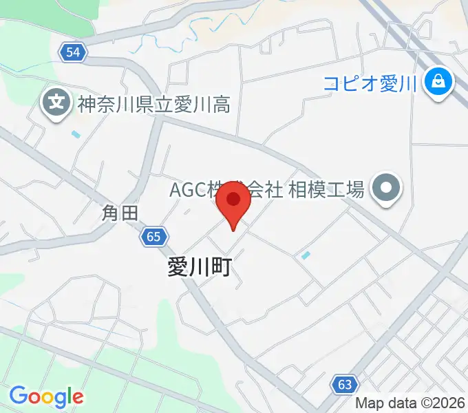 愛川町文化会館の地図