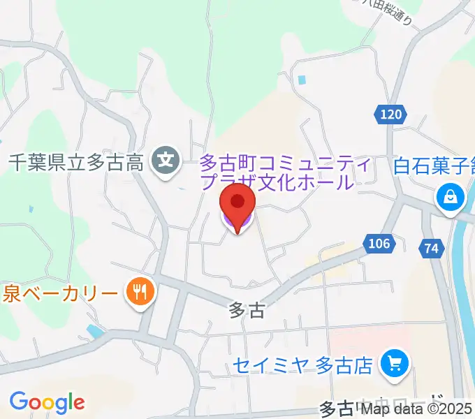多古町コミュニティプラザの地図
