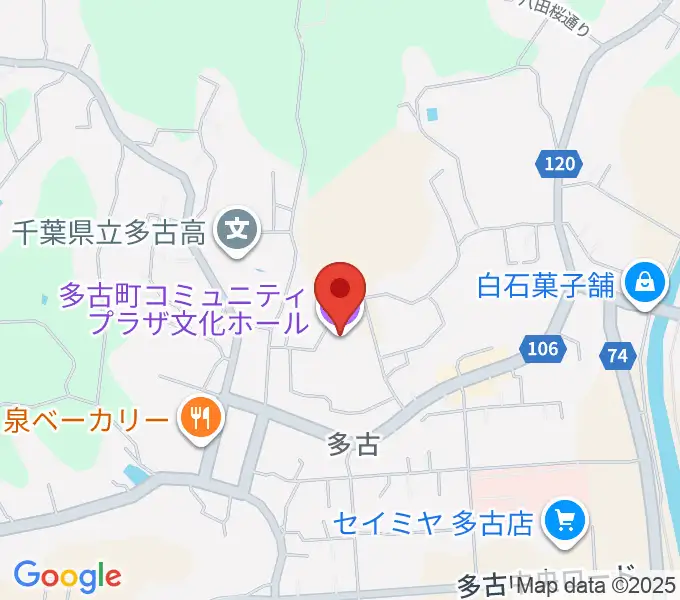 多古町コミュニティプラザの地図
