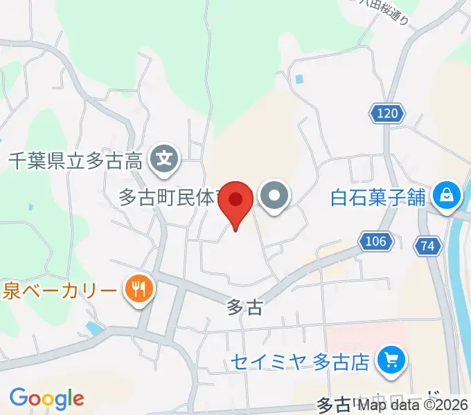 多古町コミュニティプラザの地図