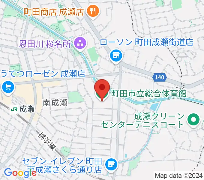 町田市立総合体育館の地図