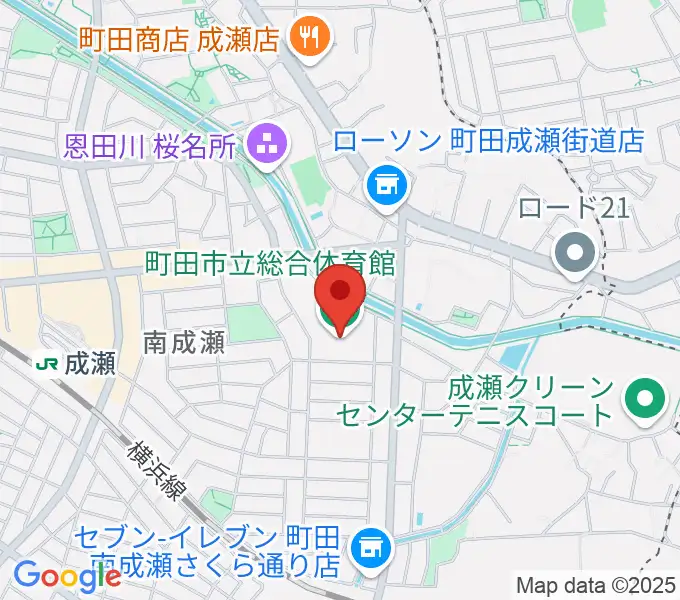 町田市立総合体育館の地図