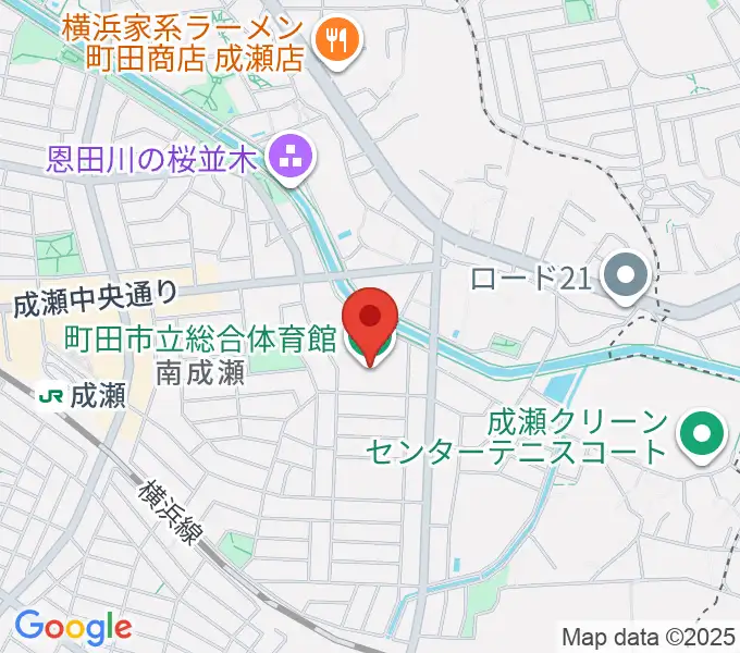 町田市立総合体育館の地図