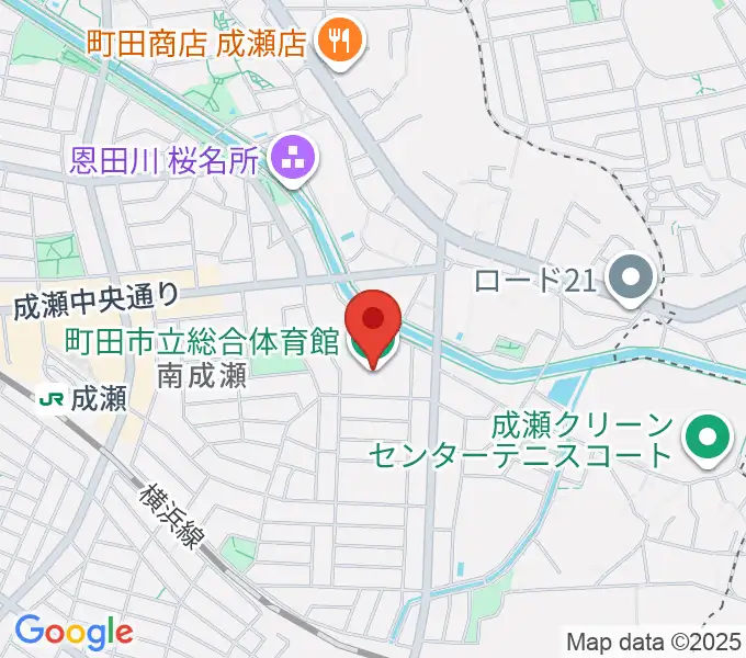 町田市立総合体育館の地図