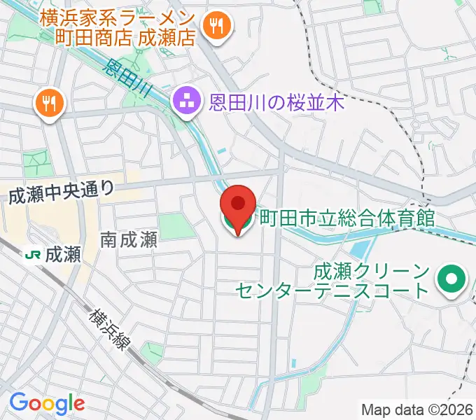 町田市立総合体育館の地図