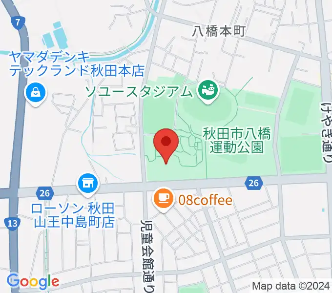 秋田県立体育館の地図