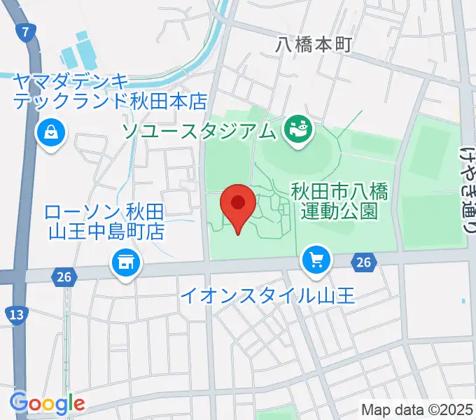 秋田県立体育館の地図