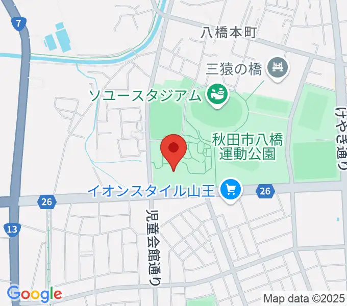 秋田県立体育館の地図