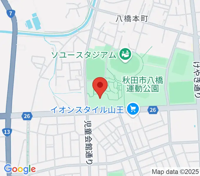 秋田県立体育館の地図