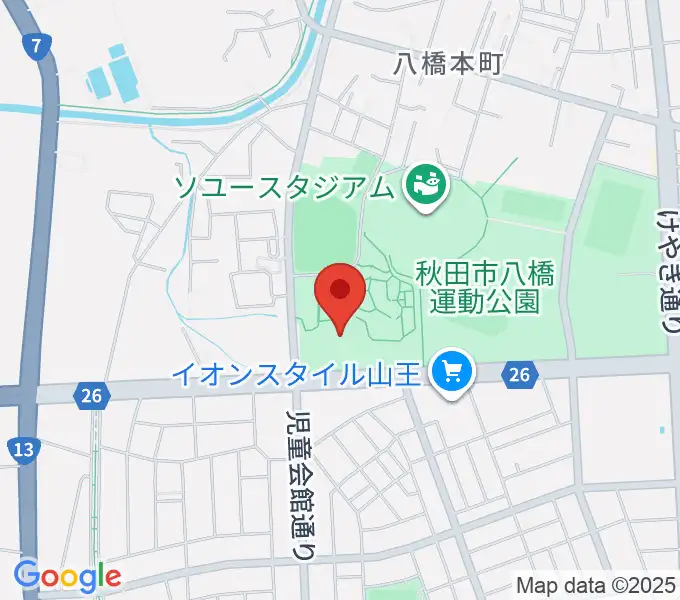 秋田県立体育館の地図
