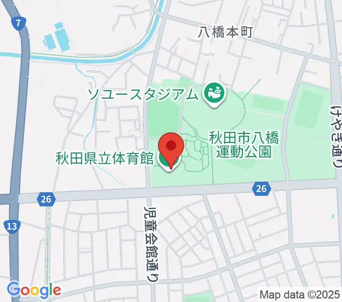 秋田県立体育館の地図