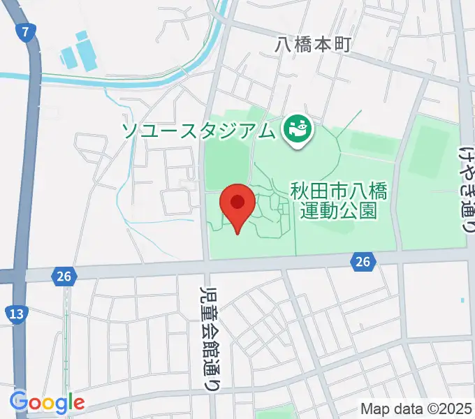 秋田県立体育館の地図