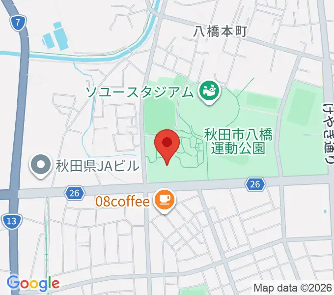 秋田県立体育館の地図