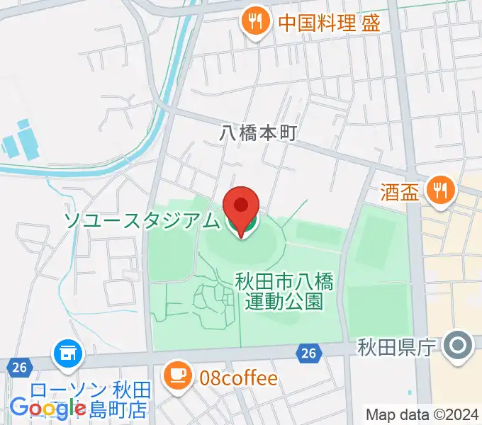 ソユースタジアムの地図