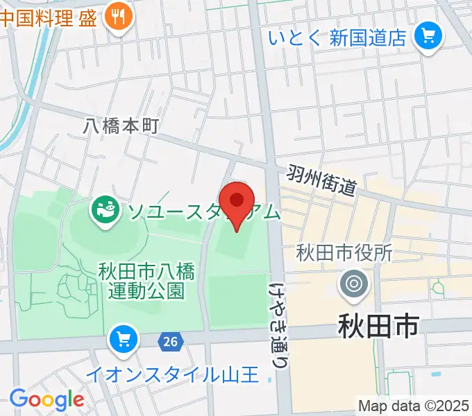 秋田スポーツPLUS・ASPスタジアムの地図