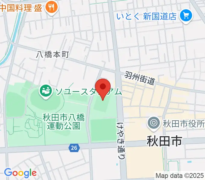 秋田スポーツPLUS・ASPスタジアムの地図