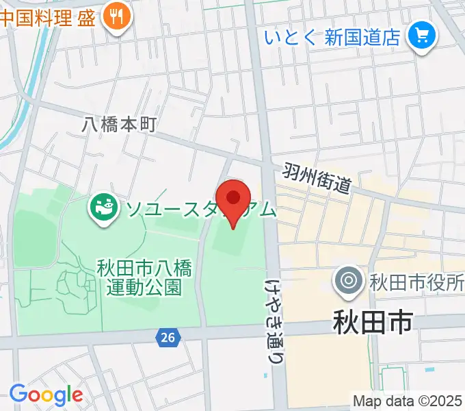 秋田スポーツPLUS・ASPスタジアムの地図