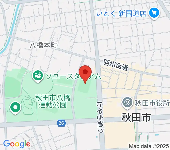 秋田スポーツPLUS・ASPスタジアムの地図
