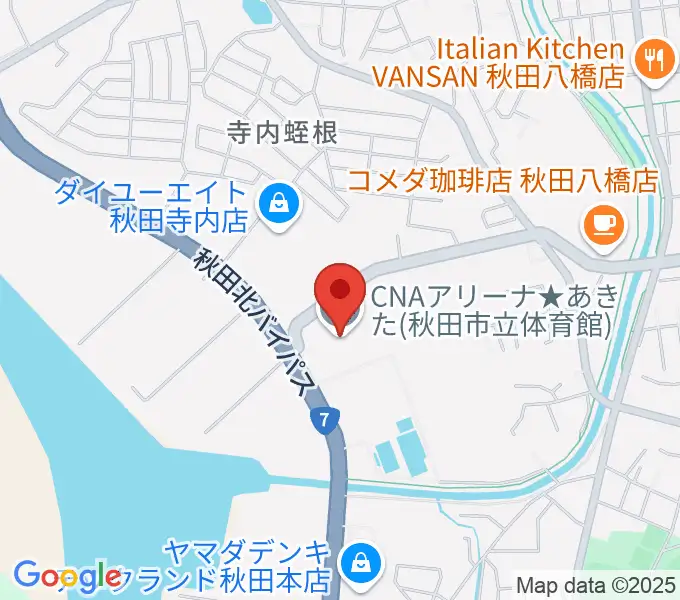 CNAアリーナ★あきたの地図