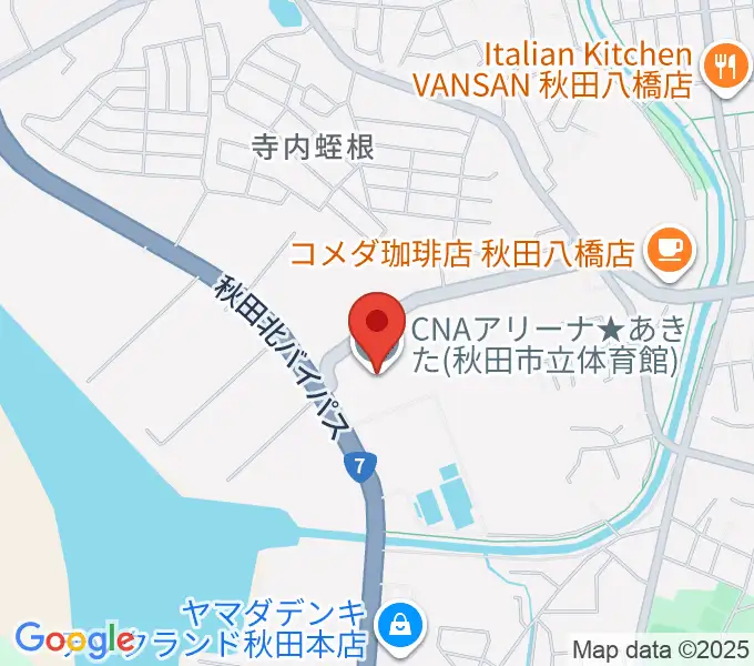 CNAアリーナ★あきたの地図