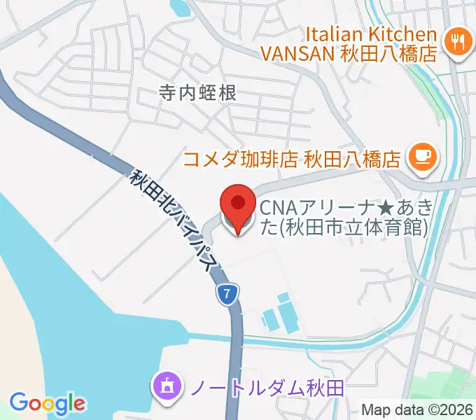 CNAアリーナ★あきたの地図