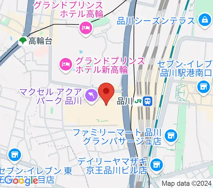 品川プリンスホテル クラブeXの地図