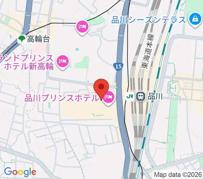 品川プリンスホテル クラブeXの地図