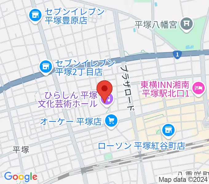 ひらしん平塚文化芸術ホールの地図